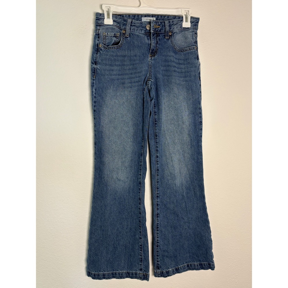 S.O.N.G. Wide Leg Jeans Medium Wash Denim Flare Pants Size 0/24